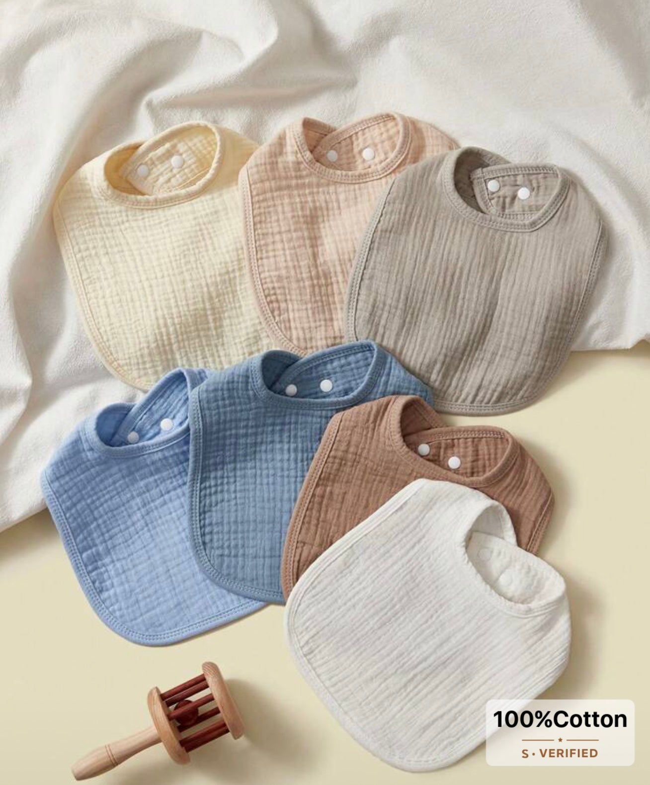 Personalized Baby Bib – 100% Cotton Muslin | Custom Embroidered Name Bib