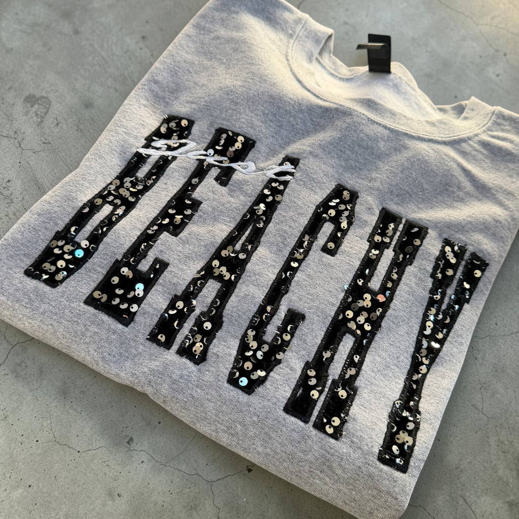 Beachy Personalized Appliqué Sweatshirt – Custom Embroidered Crewneck