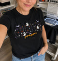 Glow-in-the-Dark Halloween Embroidered T-shirt.