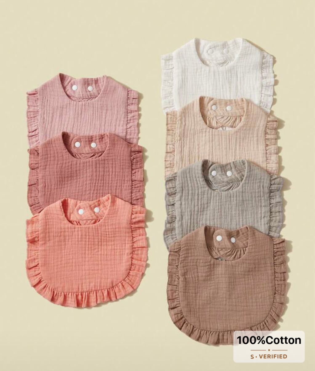 Personalized Baby Bib – 100% Cotton Muslin | Custom Embroidered Name Bib