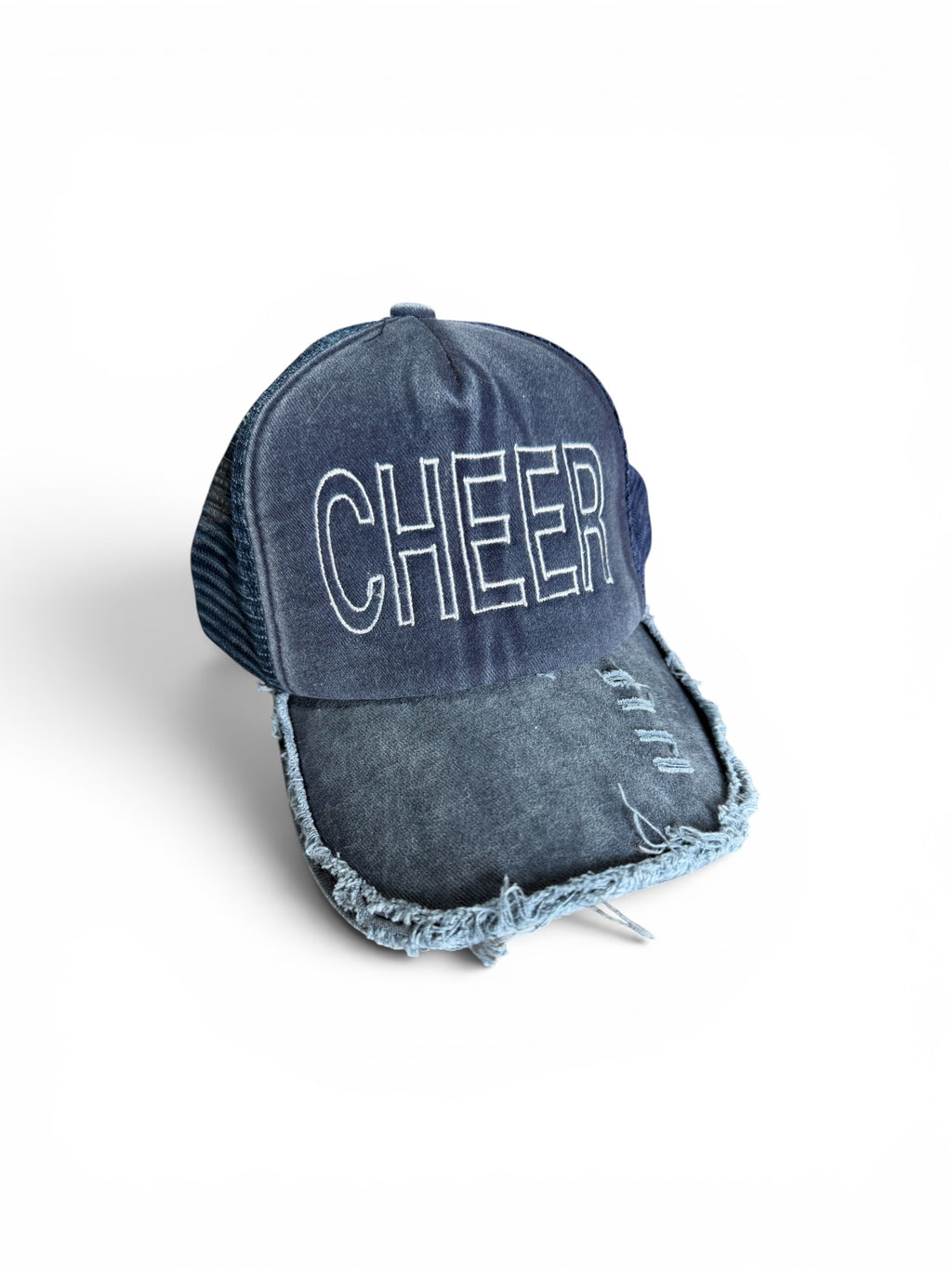 The Mama Club Embroidered Distressed Trucker Hat | Personalized Mesh Snapback Cap