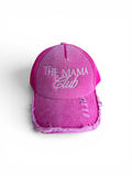 The Mama Club Embroidered Distressed Trucker Hat | Personalized Mesh Snapback Cap