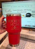 Personalized Travel Mug with Custom Text, Design| Custom Sports Mom, Dad Tumbler Gift