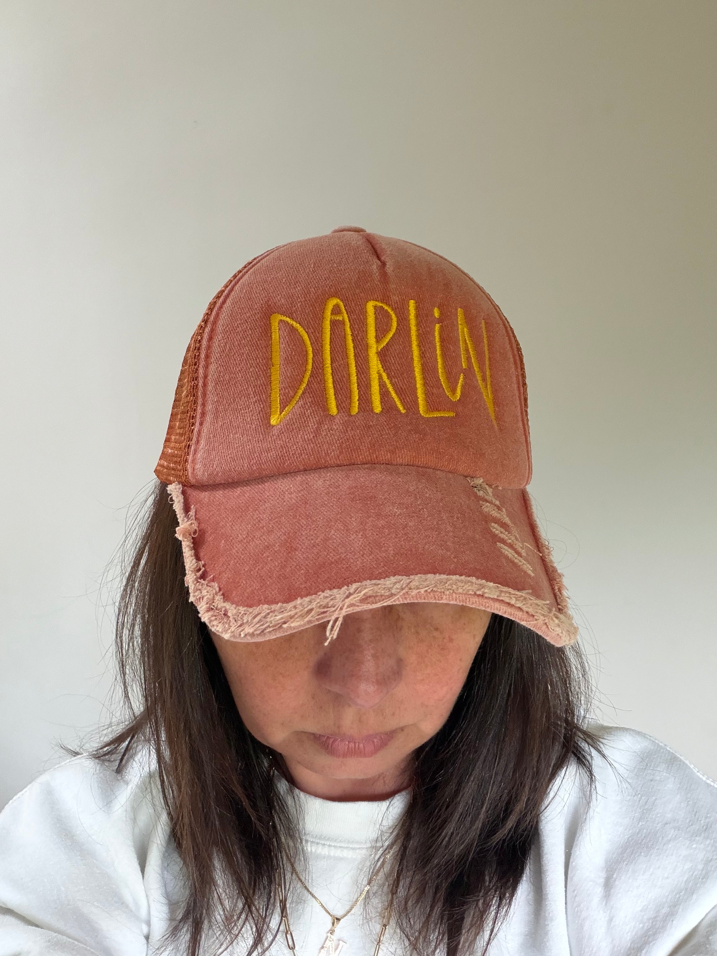 The Mama Club Embroidered Distressed Trucker Hat | Personalized Mesh Snapback Cap