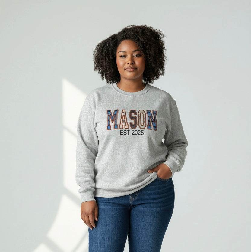 Custom Name Keepsake Sweatshirt – Baby Clothes to Mom Sweatshirt