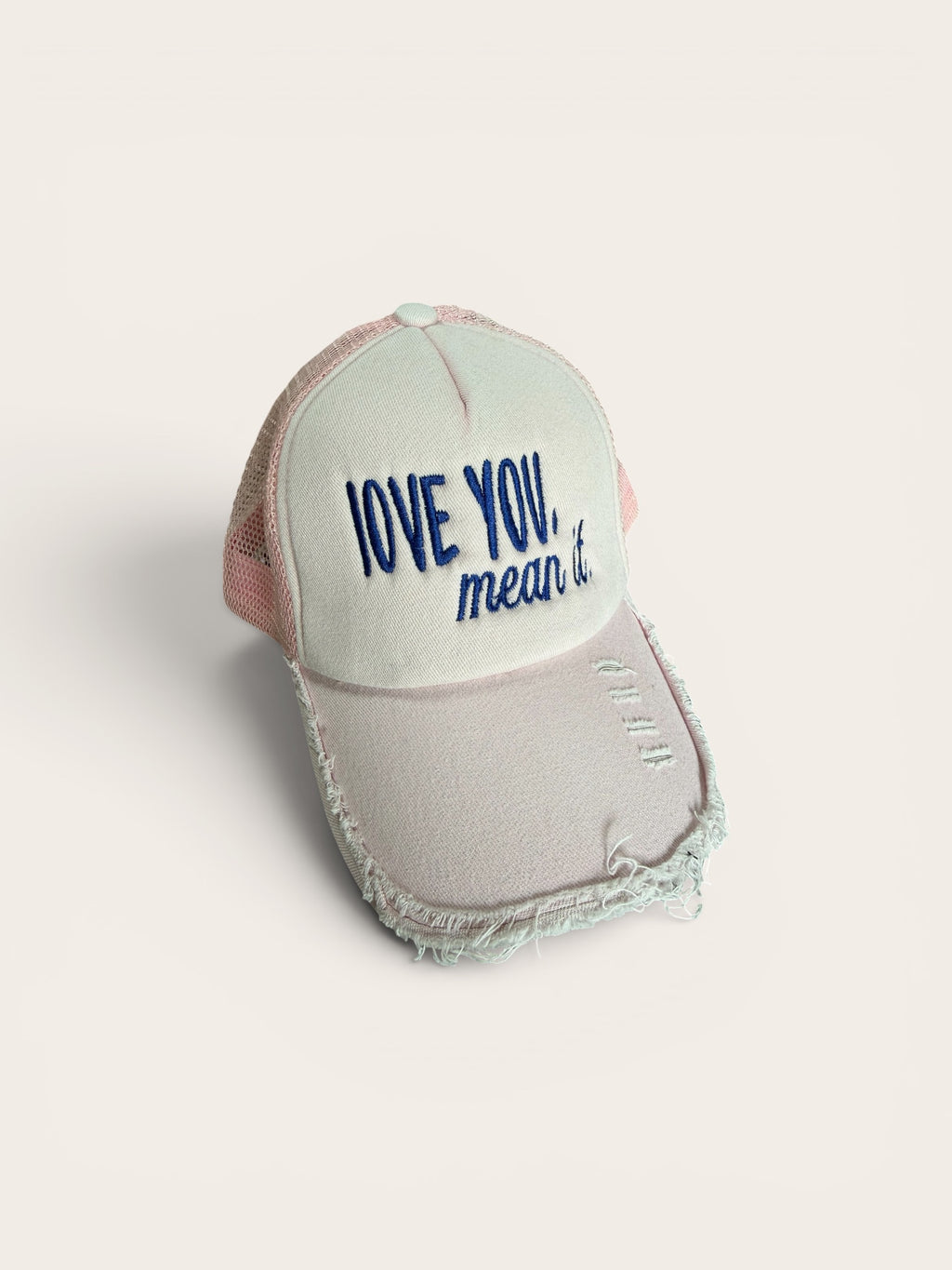 The Mama Club Embroidered Distressed Trucker Hat | Personalized Mesh Snapback Cap