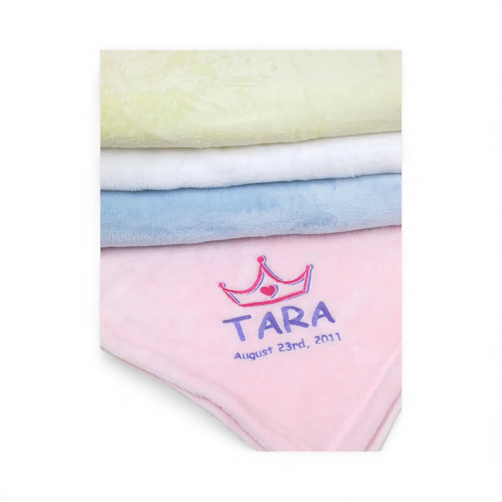 “Personalized Mink-Touch Luxury Baby Blanket with Embroidery”