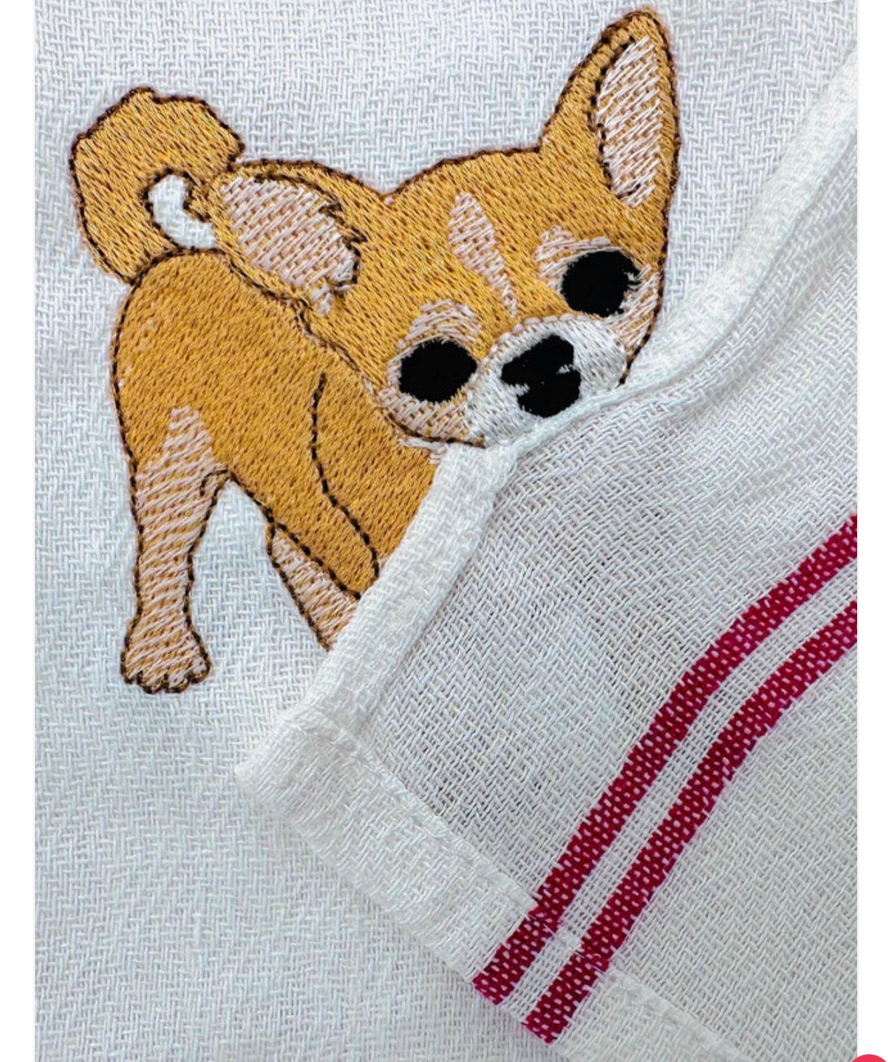 Dog Lover Embroidered Kitchen Towel | Waffle Weave Tea Towel