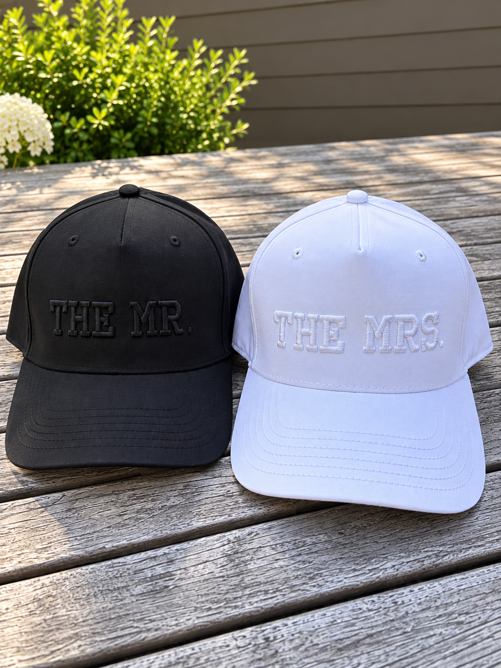 The Mr. & The Mrs. Embroidered Wedding Hats | Bride & Groom Matching Caps
