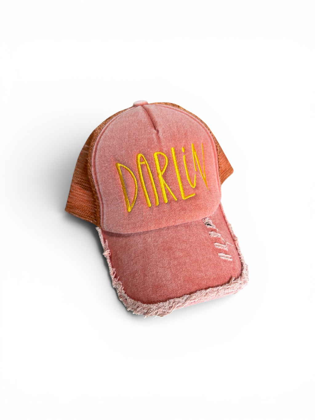 The Mama Club Embroidered Distressed Trucker Hat | Personalized Mesh Snapback Cap
