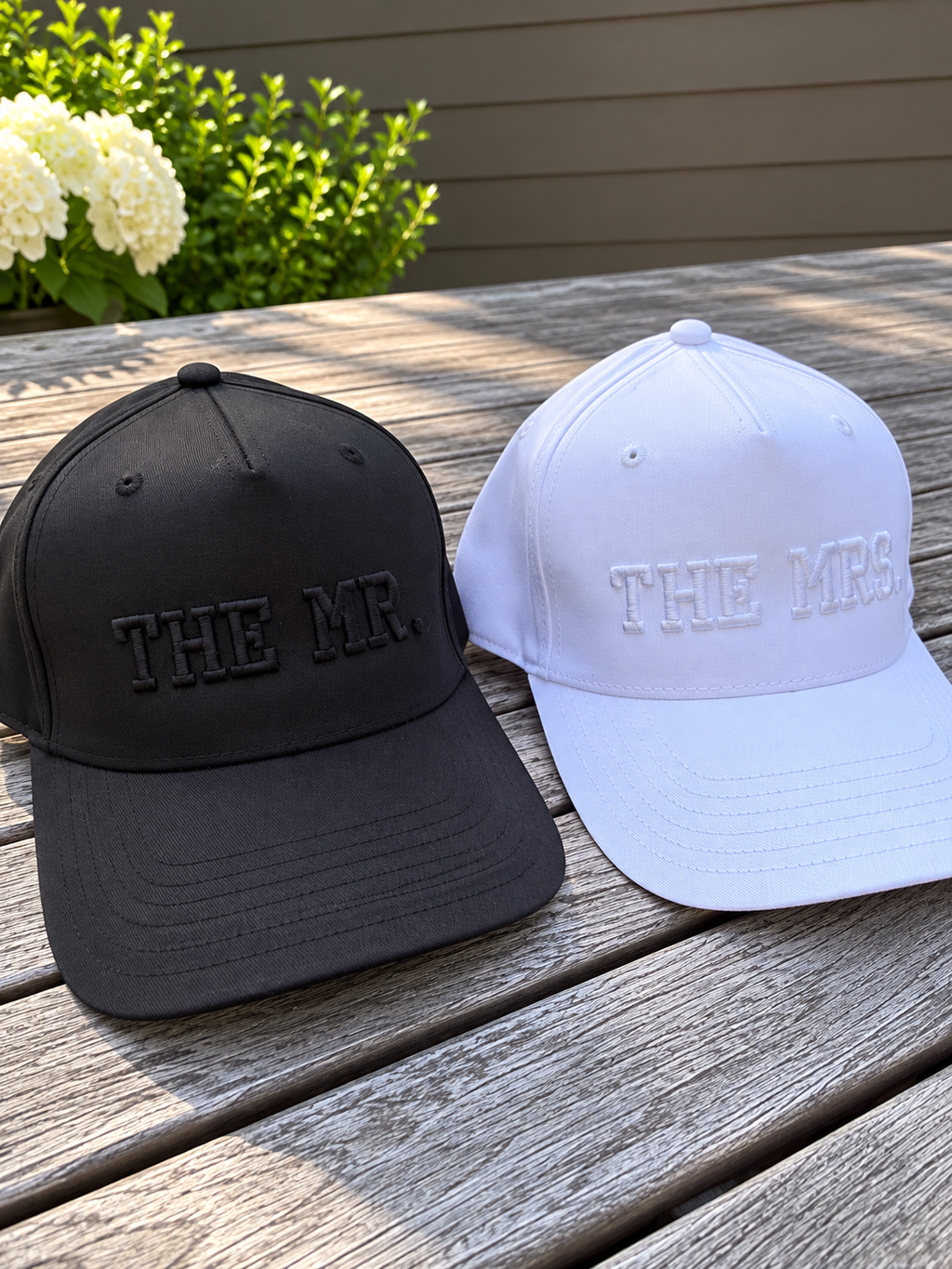 The Mr. & The Mrs. Embroidered Wedding Hats | Bride & Groom Matching Caps