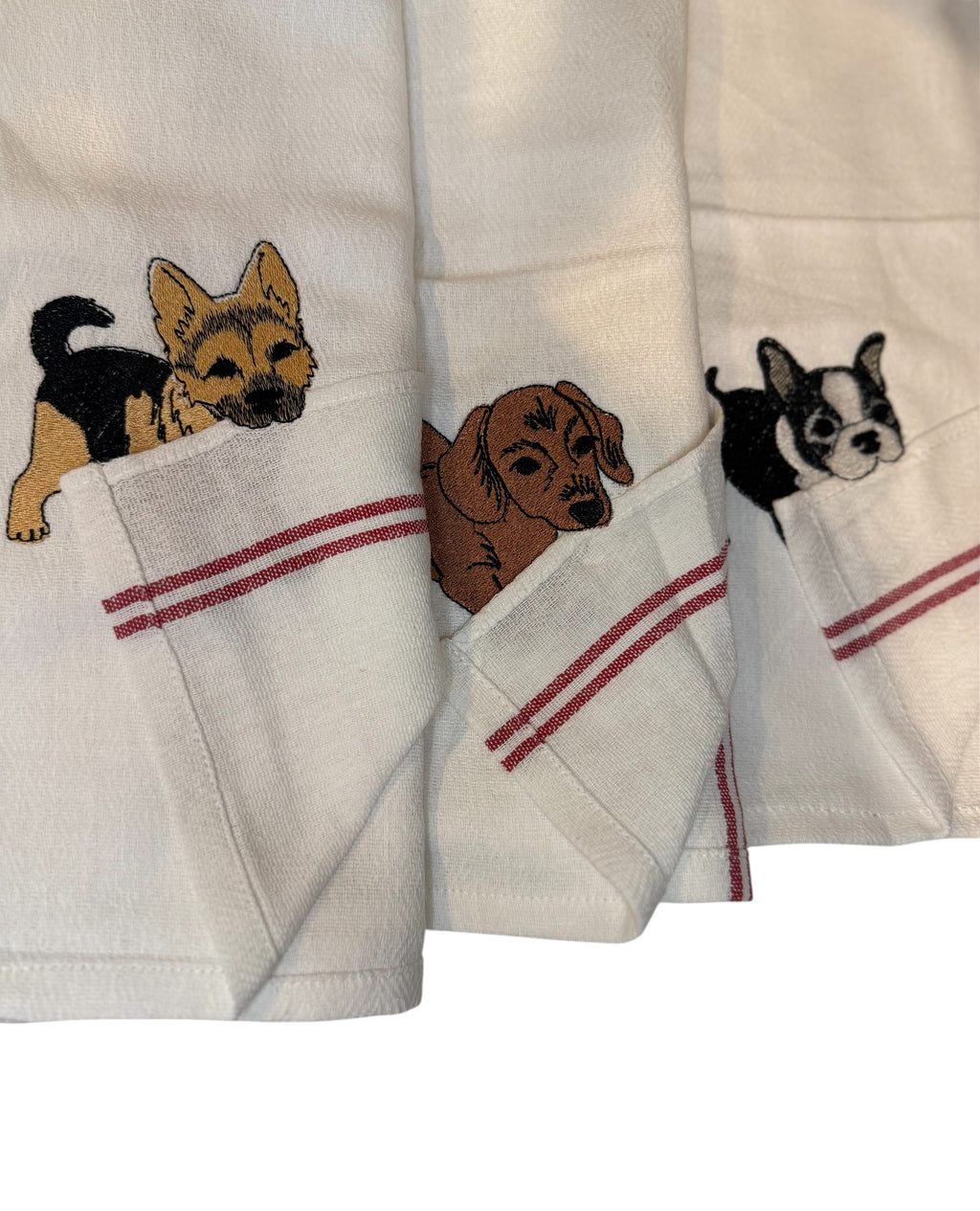 Dog Lover Embroidered Kitchen Towel | Waffle Weave Tea Towel
