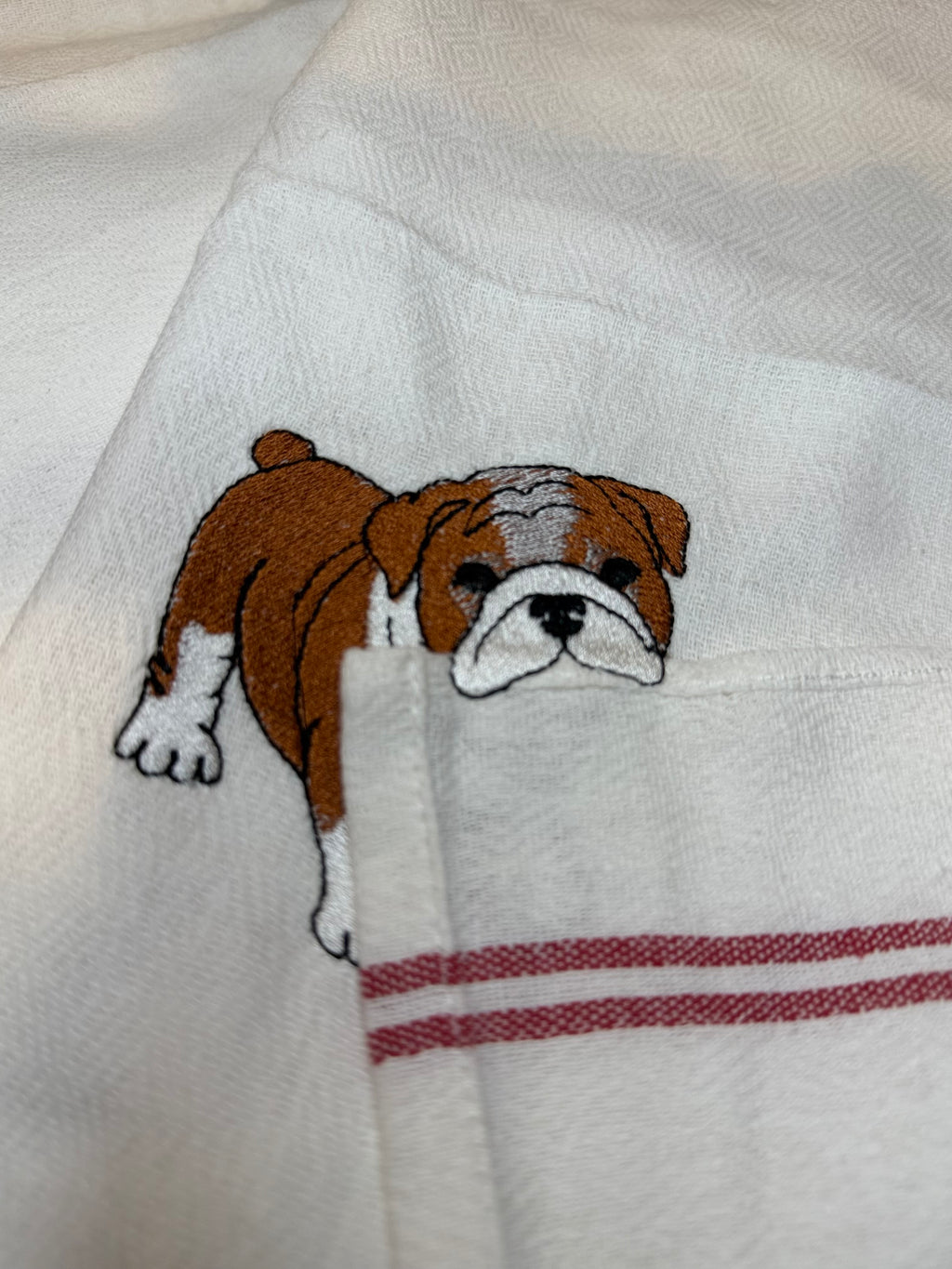 Dog Lover Embroidered Kitchen Towel | Waffle Weave Tea Towel