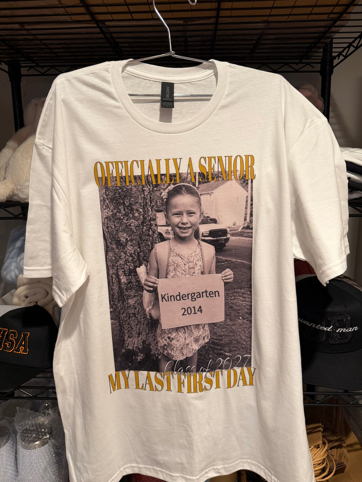 Custom Senior Last First Day Photo T-Shirt | Class of 2027