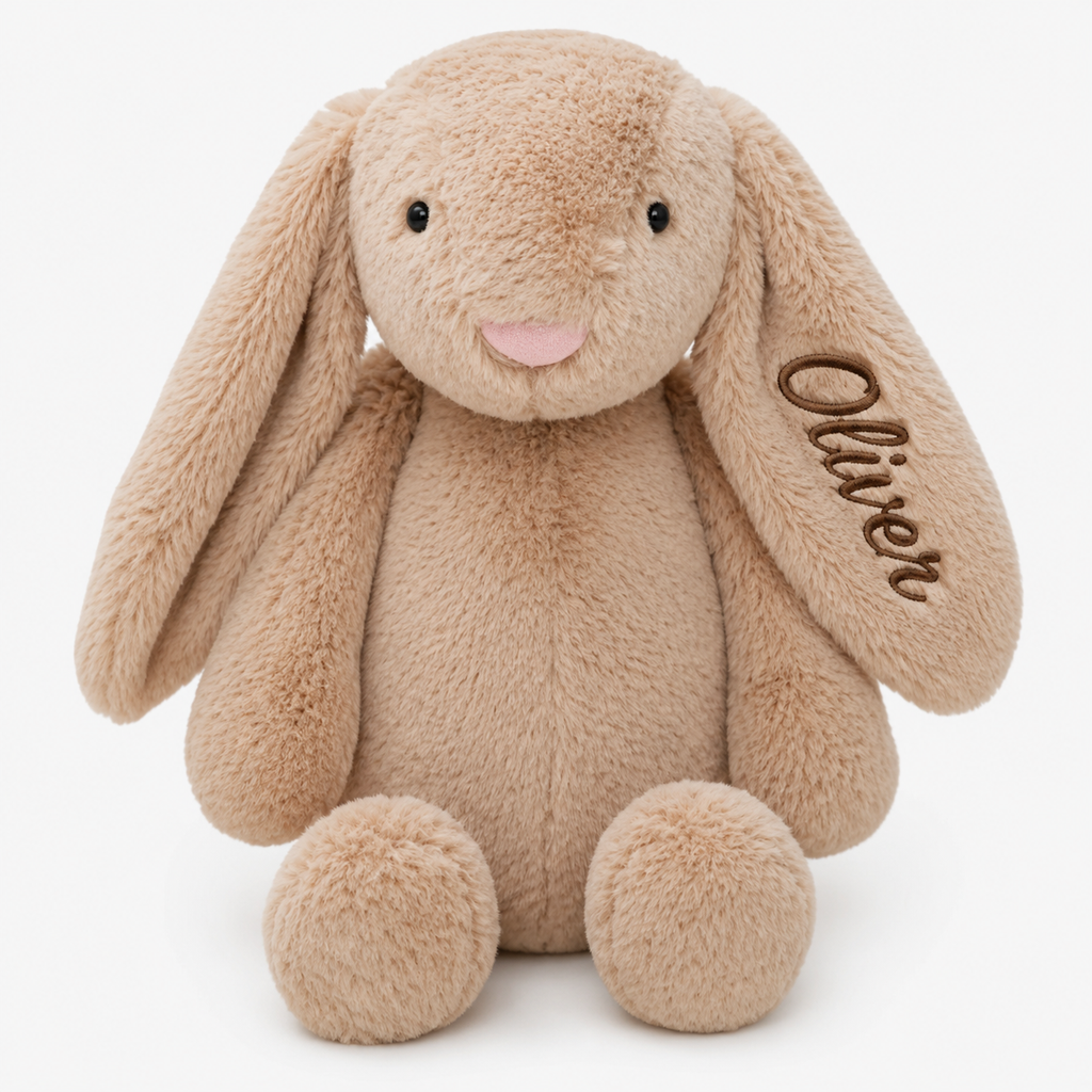 Personalized Bunny Plush | Custom Embroidered Name Bunny | Baby Shower Gift | Newborn Keepsake | Easter Bunny
