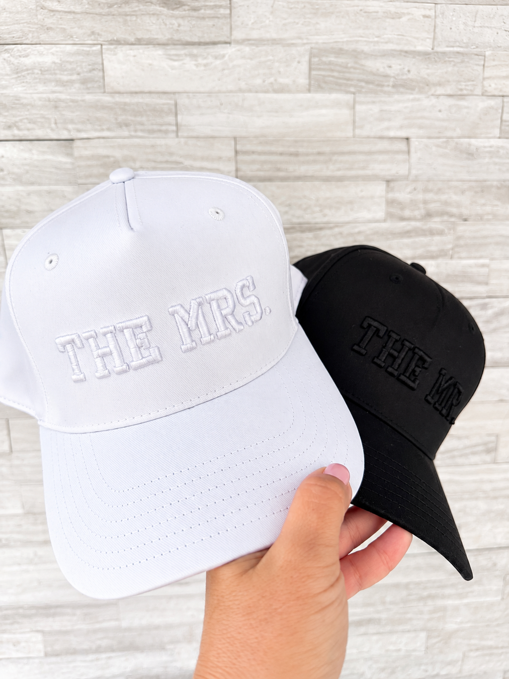 The Mr. & The Mrs. Embroidered Wedding Hats | Bride & Groom Matching Caps