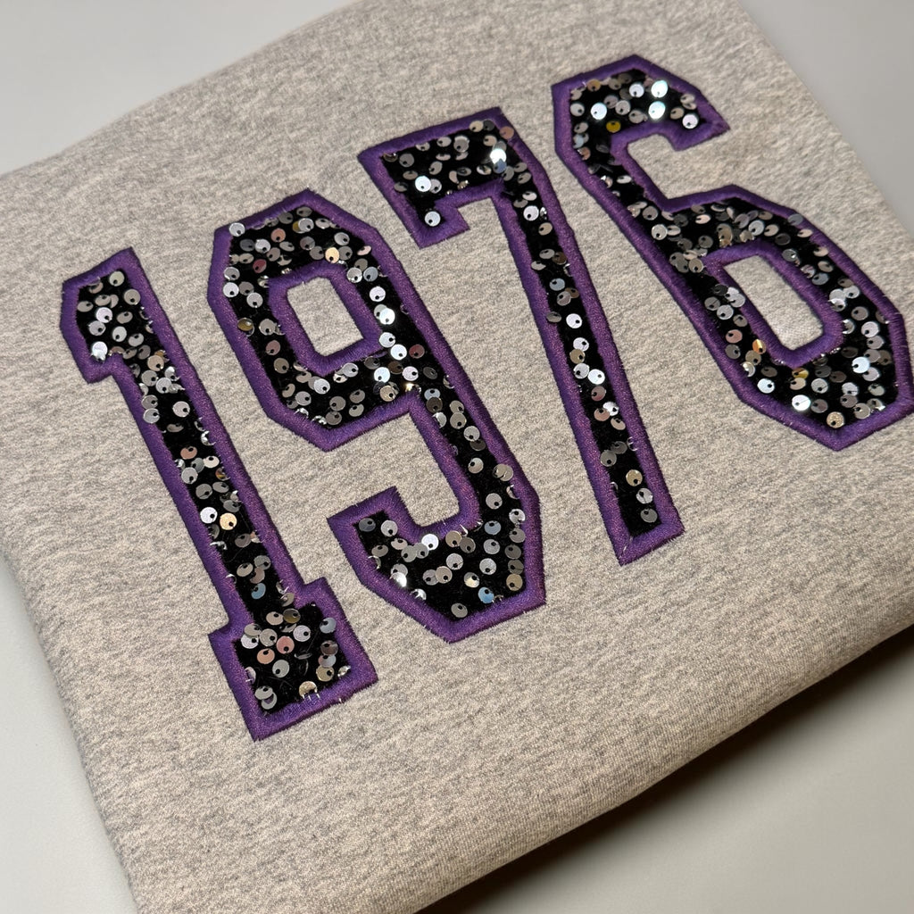 Custom Year Appliqué Sweatshirt | Personalized Crewneck | Embroider Sweatshirt | custom made Sweatshirt