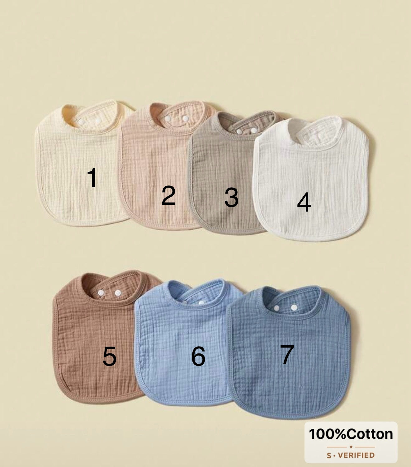 Personalized Baby Bib – 100% Cotton Muslin | Custom Embroidered Name Bib