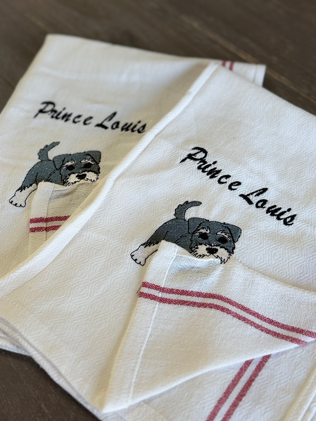 Dog Lover Embroidered Kitchen Towel | Waffle Weave Tea Towel