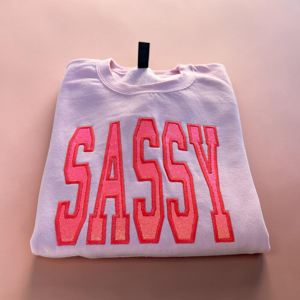 Sassy Personalized Appliqué Sweatshirt – Custom Embroidered Crewneck