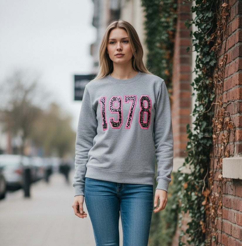 Custom Year Appliqué Sweatshirt | Personalized Crewneck | Embroider Sweatshirt | custom made Sweatshirt