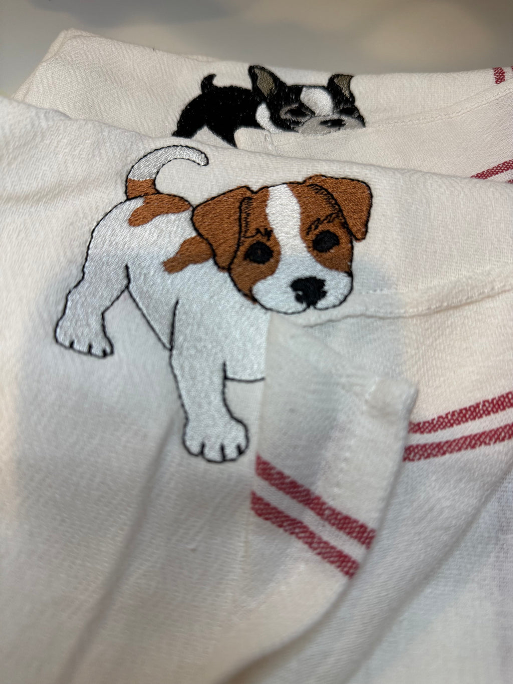 Dog Lover Embroidered Kitchen Towel | Waffle Weave Tea Towel