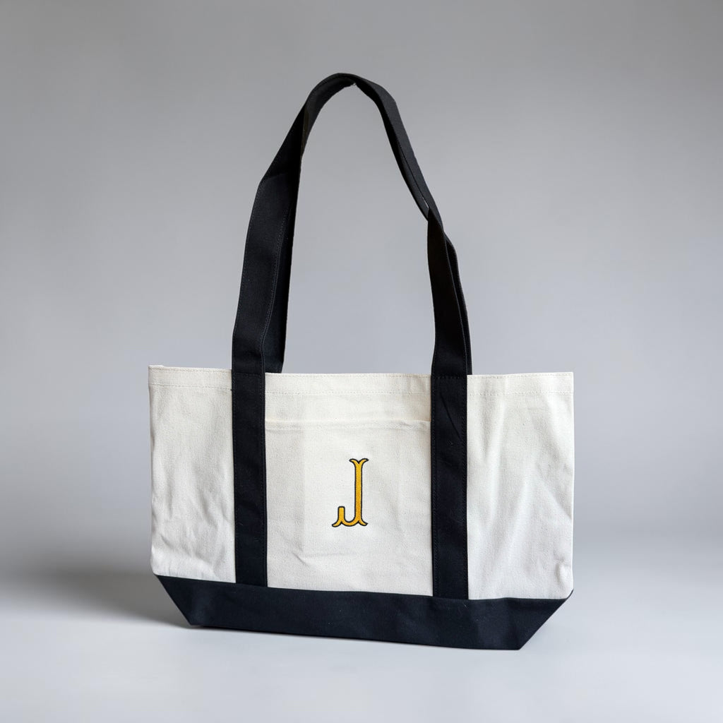 Personalized Canvas Tote Bag – Custom Embroidered Initial Tote