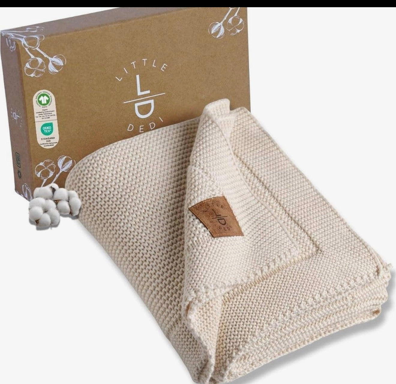 Organic Cotton Knit Baby Blanket Gift Set