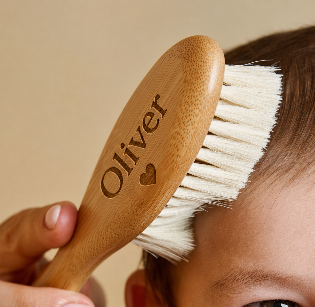 Personalized Baby Hair Brush | Custom Engraved Wooden Baby Brush | Newborn Gift | Baby Shower Keepsake